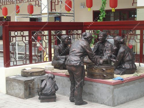 内蒙古莜面厂场景雕塑 - 私人艺术品定制 - 湖南大华至美文化艺术开发